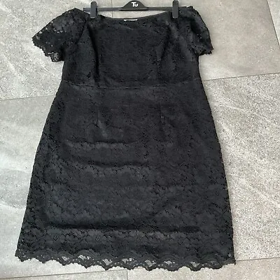 Black Off Shoulder Lace Overlay Dress Uk Size 20 By Tu • £10