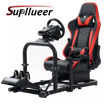 Supllueer Racing Simulator Cockpit Stand With Racing Seat Fit Logitech G920 G29 • $319.99