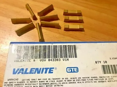 Valenite Carbide Inserts - VOV 043303 VIN - Qty. 10 - New In Box!! • $79.95