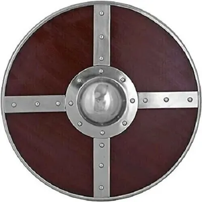 Medieval Round Shield Viking Shield Unique Battle Design Shield Wooden 24 Inch • $79.99