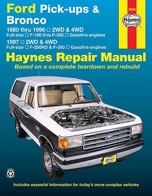 Ford F100 F350 Bronco F250HD F350 Pick-ups 1980-1997 Workshop Repair Manual • $59.50