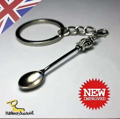 🇬🇧 Mini Key Spoon - Detachable Charm - Little Tiny Crown Spoon Keyring Thing  • £2.69