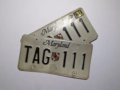 Vintage Matched Pair Of Maryland License Plates - TAG 111 • $42