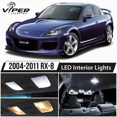 2004-2011 Mazda RX-8 White LED Lights Interior Package Kit • $13.99