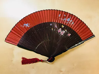 Luxury Handicraft Printing Silk Mother Of Pearl Folding Hand Fan • $19.95