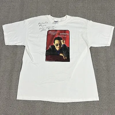 Vintage 2002 Marc Anthony Tour T Shirt AUTOGRAPHED Men's XL Budweiser Gildan • $59.96