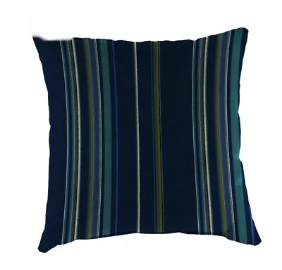 Sunbrella® Classic Throw Pillow 22  Sq. X 8  - Navy Stripe • $24