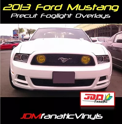  YELLOW Fog Light Overlays Tint Vinyl Film JDM DRL EDM SVT (13-14 Mustang GT) • $14.97