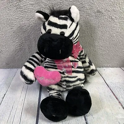 Wal-Mart Zebra Plush I Love You Heart Stuffed Animal Toy 13.5  Long • $10.49