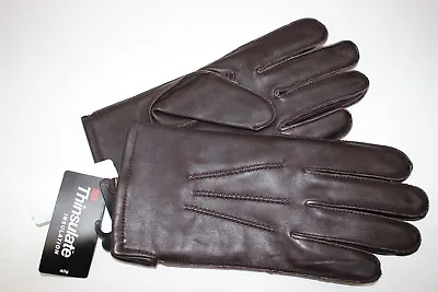 BROOKS BROTHERS Men's Gloves Size S Mahogany 100% Leather THINSULATE $129 NEW • $84.57