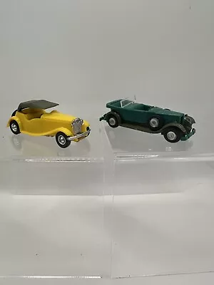 2 Vintage Lindberg Plastic Cars MG T.D. No 15 & 1930 Packard 21 Parts Only • $12