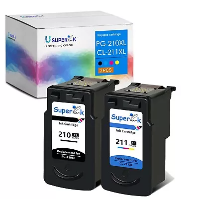 1PK PG210XL+1PK CL211XL Black Color Ink For Canon PIXMA MX420 MX350 MX360 MX410 • $32.88