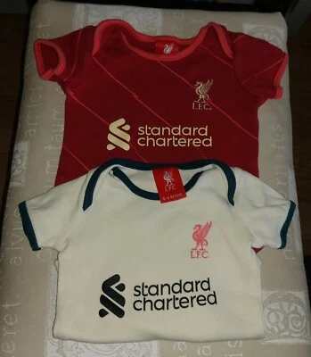 £3.50 • Buy Set Of 2 Liverpool FC Baby Bodysuit Vests, Cotton Red + Cream, Size 6-9 Months