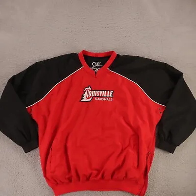 VINTAGE Louisville Cardinals Jacket Mens Extra Large Red Windbreaker Basketball • $49.97