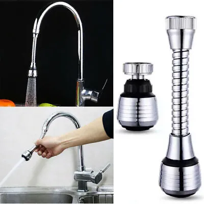 360° Flexible Faucet Extender Bendable Kitchen Sink Tap Spray Head Attachment • £2.29