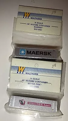 2 Walthers N Scale Containers #933-3401 MAEREK & #933-3406 MITSUI OSK • $19.99