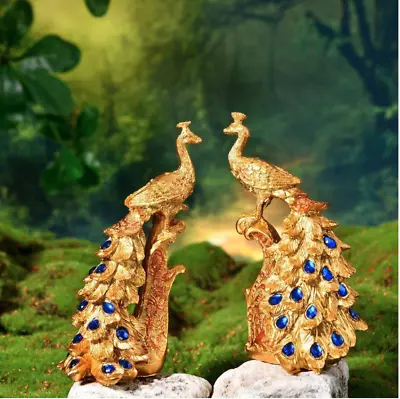 1 Set Peacock Statue Decorative Peacock Figurine Vintage Style For Home Decor • $20.99