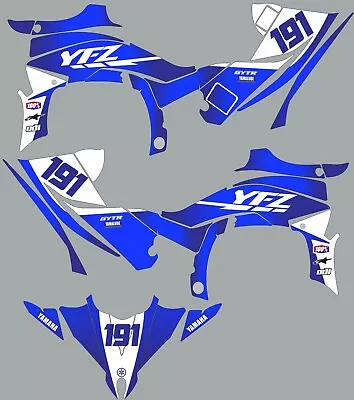 Graphics For Yamaha YFZ450 YFZ 450 2009-2013 Decals Blue White Custom • $230.73