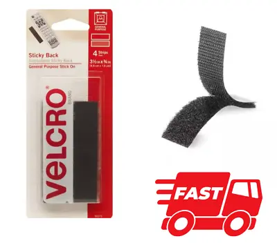 Sticky Back Tape 4 Sets Self Adhesive Hook Loop Black VELCRO Brand Waterproof • $5.29