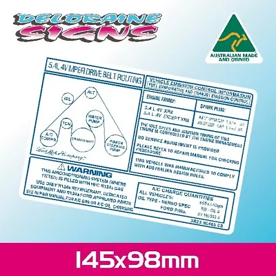 Ford Falcon BOSS 260 5.4L V8 Belt Routing Sticker Decal XR8 GT FPV BA BF • $27.99