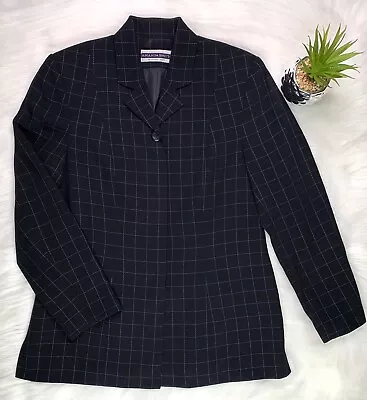 Amanda Smith Womens Black Wool Career Blazer Suit Jacket Size 10 • $14.75