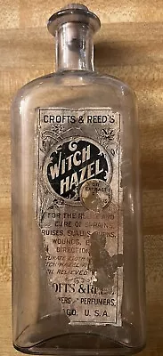 Vintage Crofts & Reed’s Witch Hazel Bottle With Partial Label • $65