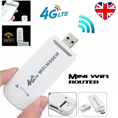 4G LTE Unlocked USB Dongle Modem Stick Wireless WiFi Adapter Card Router 150Mbps • £9.47