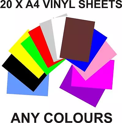 20 X A4 Gloss Vinyl Sheet. Any Colours Robo Craft Black • £8.13