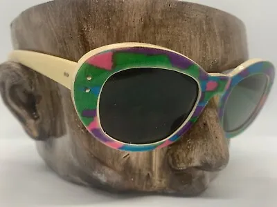 Very Rare Hilarious Colorful Vintage Sunglasses Women Retro French Frame 60's • $275
