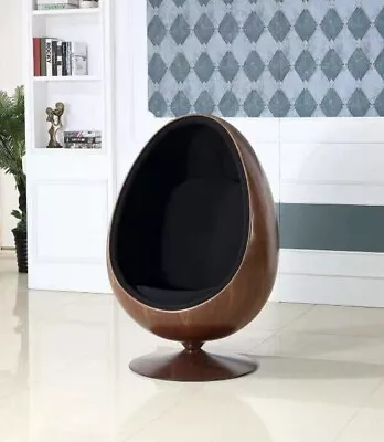 Pod Egg Chair Walnut Wood Finish Shell Made To Order FREE Delivery • £895