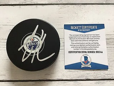 Zack Kassian Signed Autographed Edmonton Oilers Hockey Puck Beckett BAS COA B • $39.99