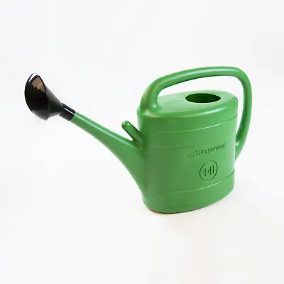 £9.99 • Buy 14L Green Plastic Watering Can W/ Black Rose Head For Veg Patches & Large Plants