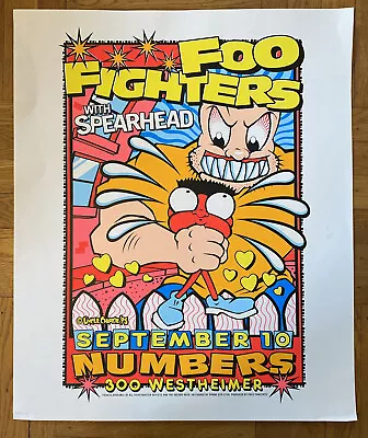 $140 • Buy FOO FIGHTERS Uncle Charlie 1995 Concert Poster Spearhead Houston TX Original