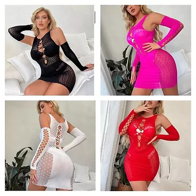 £7.01 • Buy Women Dress Fishnet Crotchless Hot Sexy Underwear Sleeptwear Nightwear Lingerie