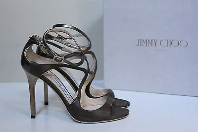 New Sz 6.5 / 36.5 Jimmy Choo Lang Moss Olive Gren Leather Sttrapy Sandal Shoes • £375.22