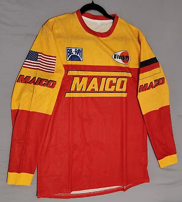 New Reproduction Vintage MAICO Jersey Mens L MX Motocross Twinshock • $59.95