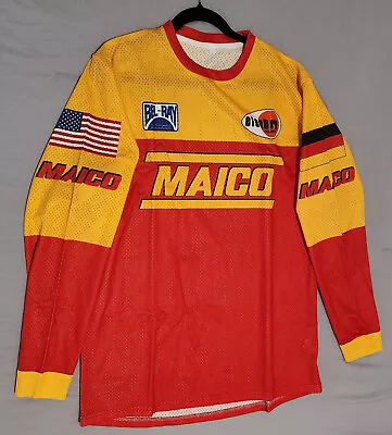 New Reproduction Vintage MAICO Jersey Mens XL MX Motocross Twinshock • $35