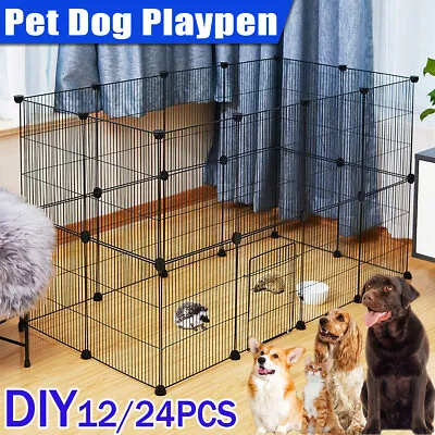 Detachable Pet Cage Fence Dog Cat Play Pen Puppy Rabbit Playpen 12/24 Panels UK • £19.99