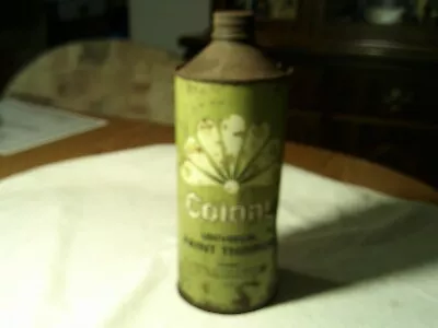 Vintage Original COLONY PAINT THINNER Metal Cone Top Quart Can • $14.85