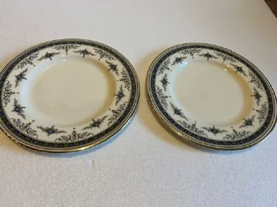 Lot Set 2 Minton Grasmere Blue Salad Plates 8  Bone China Made In England • $4.99