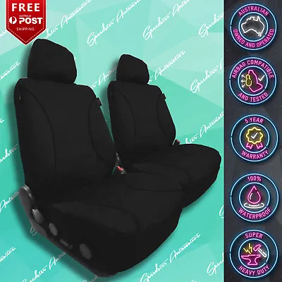 $149 • Buy For Ssangyong Musso Canvas All Over! Waterproof Black Car Front Seat Covers