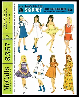 8357 McCall's Pattern SKIPPER Fashion Doll Garments Barbies Sis 9  • $5.49