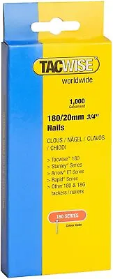 Tacwise 0360 Type 180 / 20 Mm Galvanised 18G Brad Nails Pack Of 1000 • £5.45