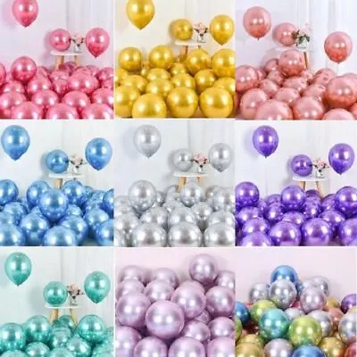 5pcs 10 INCH 10” High Quality Metallic Colour Shining Chrome Latex Balloon Party • $1.95