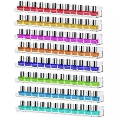 8 Pack Wall Mounted Shelfclear Acrylic Nail Polish Organizer Display Wall Rac... • $33.49