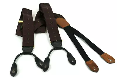 Cole Haan Merlot Green & Black Suspenders A2974 • $39.99