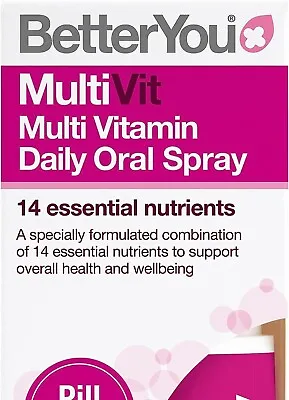 BetterYou MultiVit Daily Oral Spray Multi Vitamin Natural Blackcurrent Plum UK • £7.95