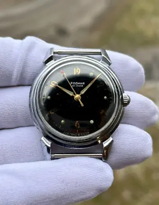 Automatic Watch RODINA 1 MChZ POLJOT Military Style SERVICED USSR 1950-60 S • $140