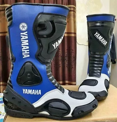 Yamaha Motorcycle Racing Leather Boots Shoes Motorcycle Race Boots • $120