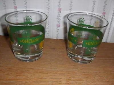 Vintage OLD CHARTER WHISKEY  Bar Glasses - Set Of Two • $8